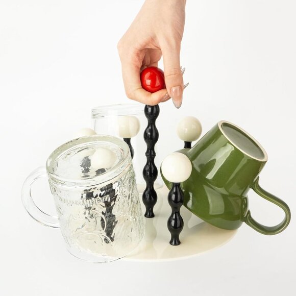 Mug Holder 4 Hooks Decorative Coffee Mug Racks for Counter Non-Slip Cup Drying R - Picture 3 of 7